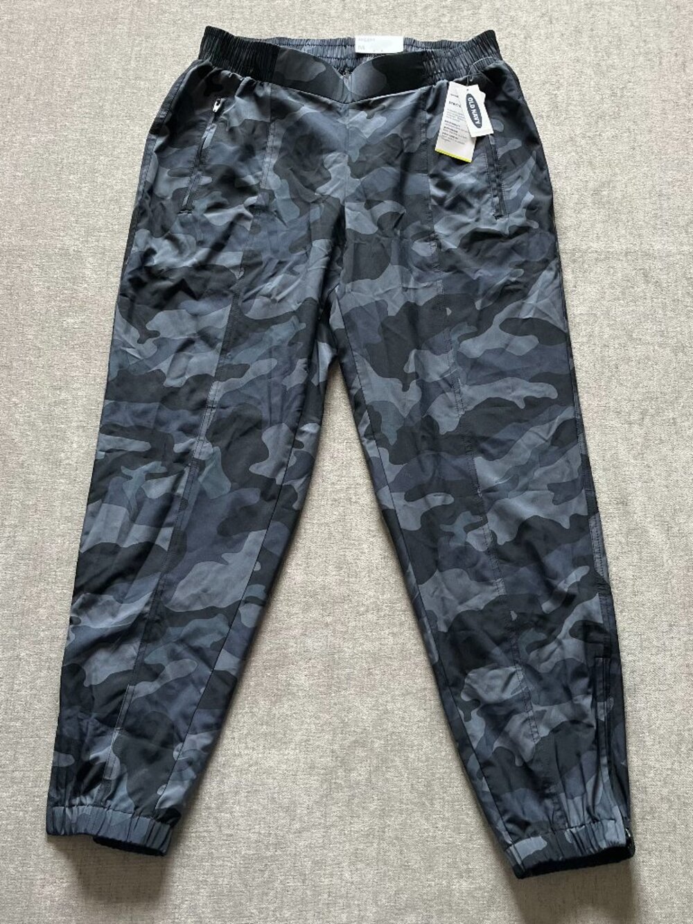 Old Navy Jogger Pants Men M Blue/Gray Camo Light Windbreaker Performance NWT